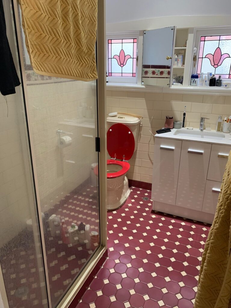 before-bathroom-renovation-red-and-beige-flooring-tiles